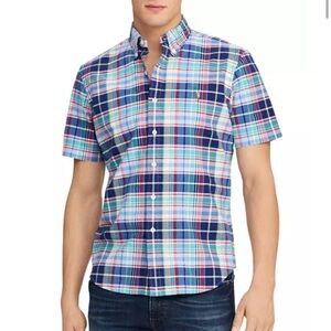Polo Ralph Lauren Short-Sleeve Plaid Classic Fit Oxford Shirt